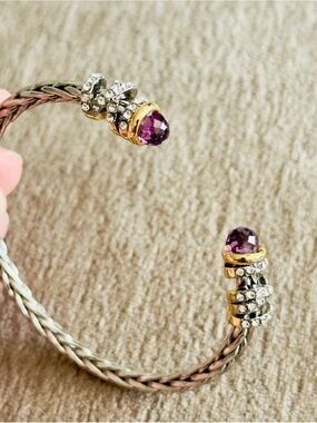 Two-Tone Braided Open Cuff